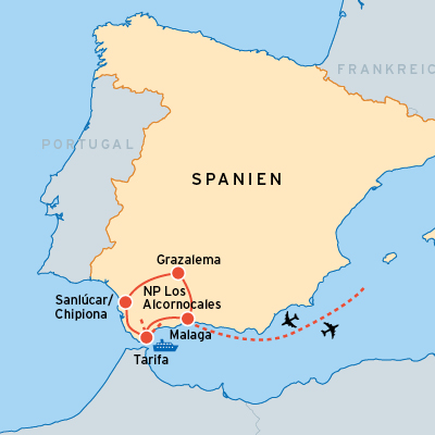 Reiseroute Andalusien