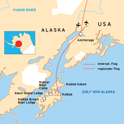 Reiseroute in Alaska