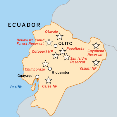Reisebausteine für Naturreise in Ecuador