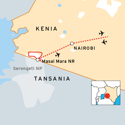 Masai Mara Safari Route in Kenia