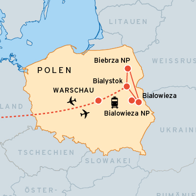 Reiseroute Polen