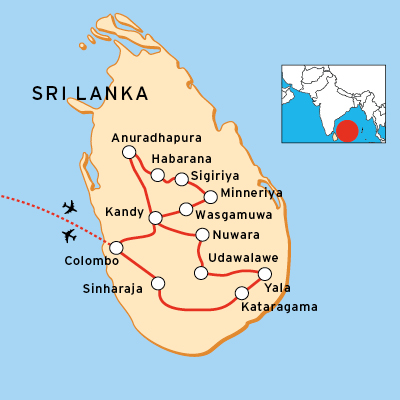 Reiseroute Sri Lanka