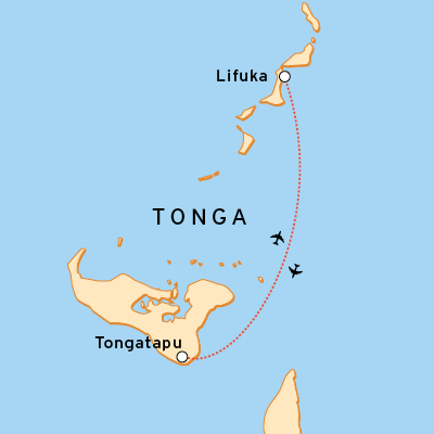 Reiseroute Tonga Reise zu den Buckelwalen