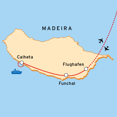 Reiseroute Madeira mit Walbeobachtung